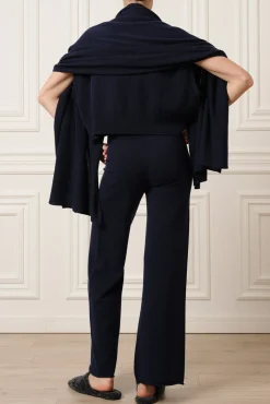 Akeem Cashmere Wide-Leg Pants In Neptune