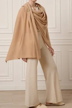 Akeem Cashmere Wide-Leg Pants In Champagne