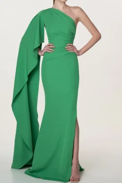 Alba Crepe Long In Dress Emerald