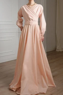 Alice Long Dress In Soft-Peach