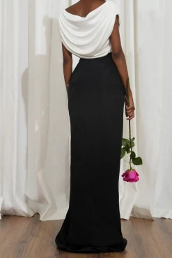 Allure Black Taffeta Long Skirt