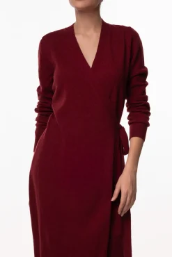 Amani V-Neck Wrap Midi Dress In Cuir De Russie