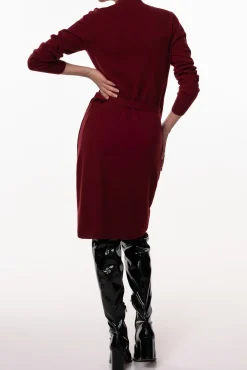 Amani V-Neck Wrap Midi Dress In Cuir De Russie