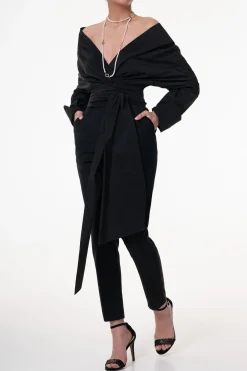 Angelina Taffeta Shirt In Black