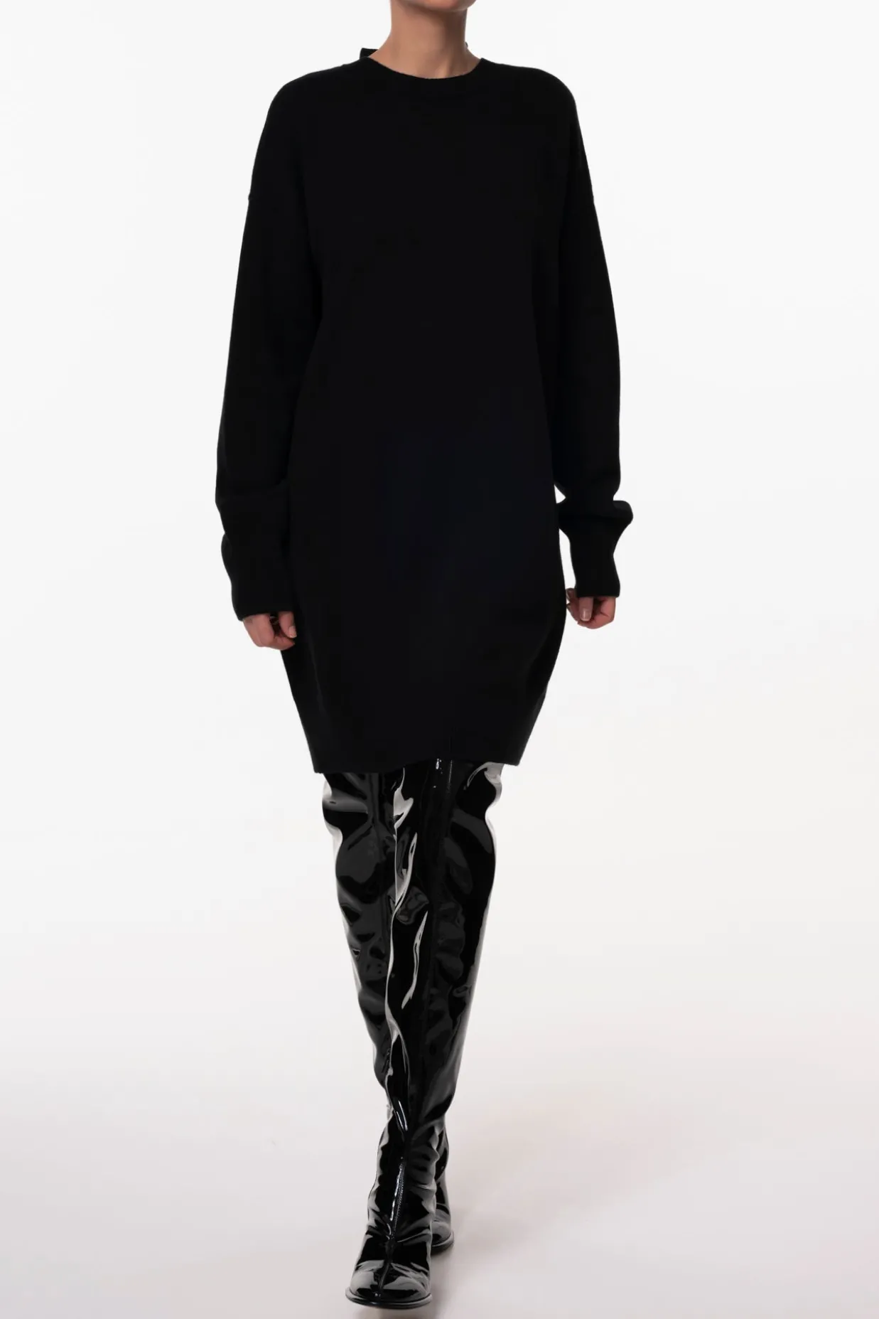 Aniel Open Back Wool and Cashmere-blend Dress