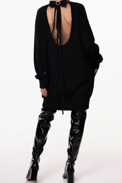 Aniel Open Back Wool and Cashmere-blend Dress
