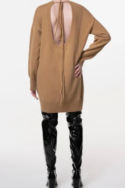 Aniel Open Back Wool and Cashmere-blend Dress