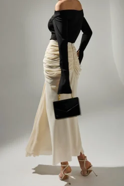 Anita Ankle Length Dress In Cream-Black