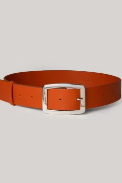 Archway Camel Leather Waist Belt With Silver Buckle