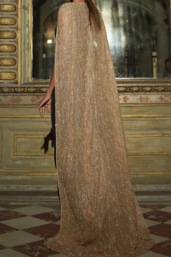 Asma Dress In Gold-black