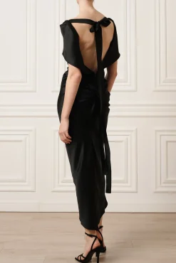 Astrid Open Back Dress In Black