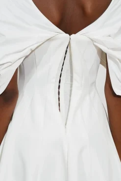 Ava Taffeta Crepe Mini Dress In Off-White