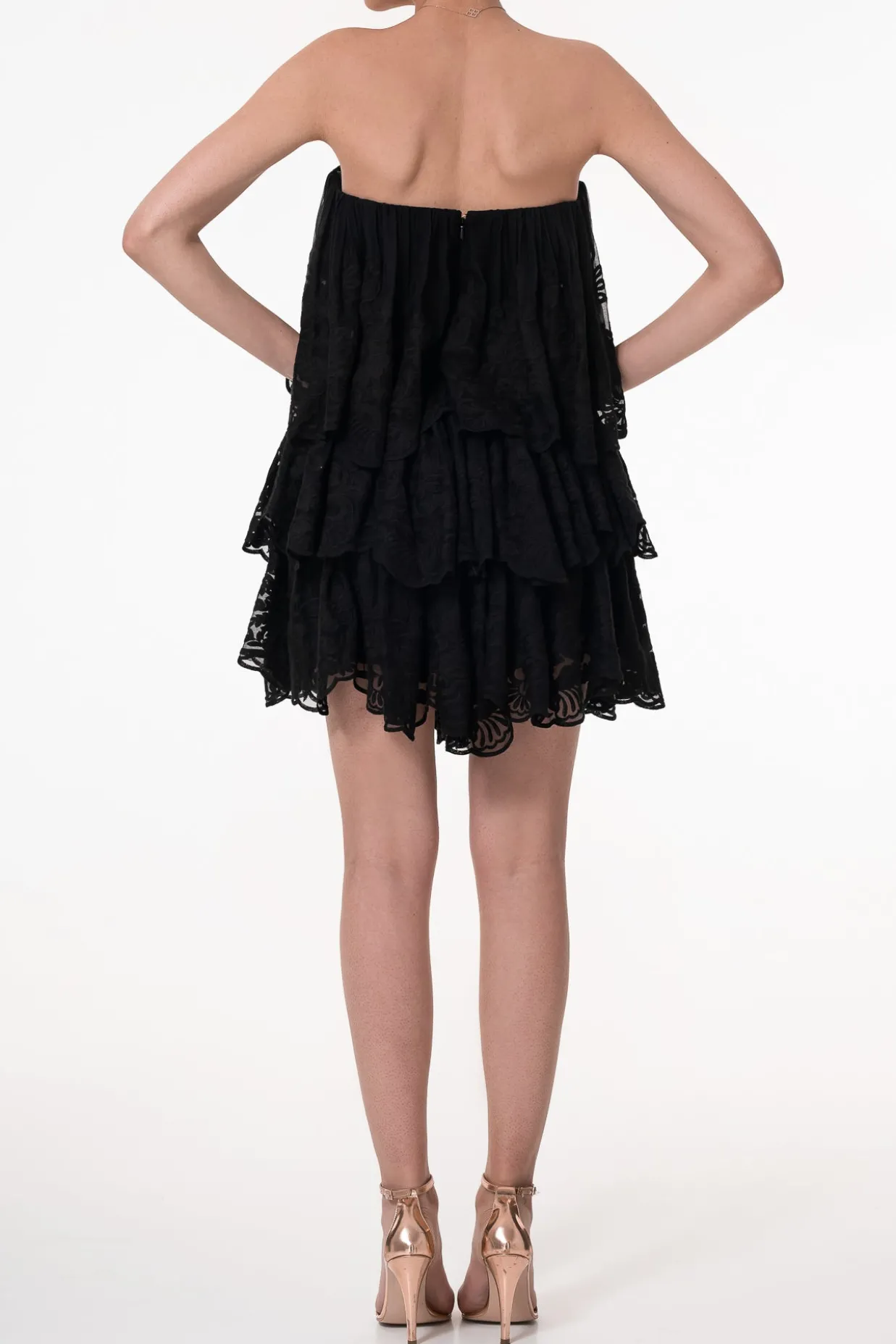 Aydin Boho Short Dress In Black