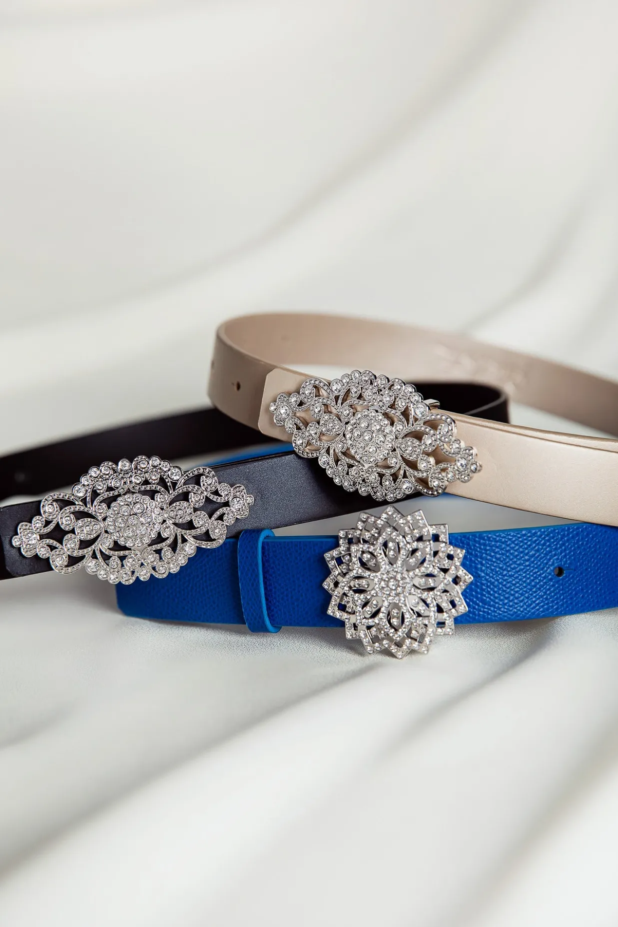 Baroque Matte Black Leather Waist Belt With Silver Buckle