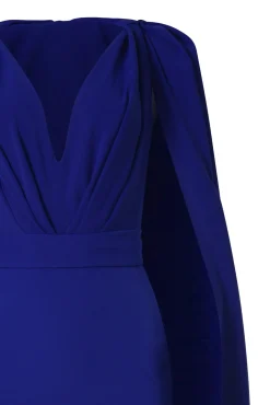 Dalal Cape-Dress In Royal-Blue