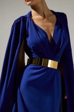 Dalal Cape-Dress In Royal-Blue