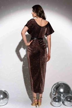 Daphne Jersey Dress In Bronze