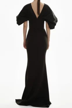 Dina Crepe Taffeta Dress In Black