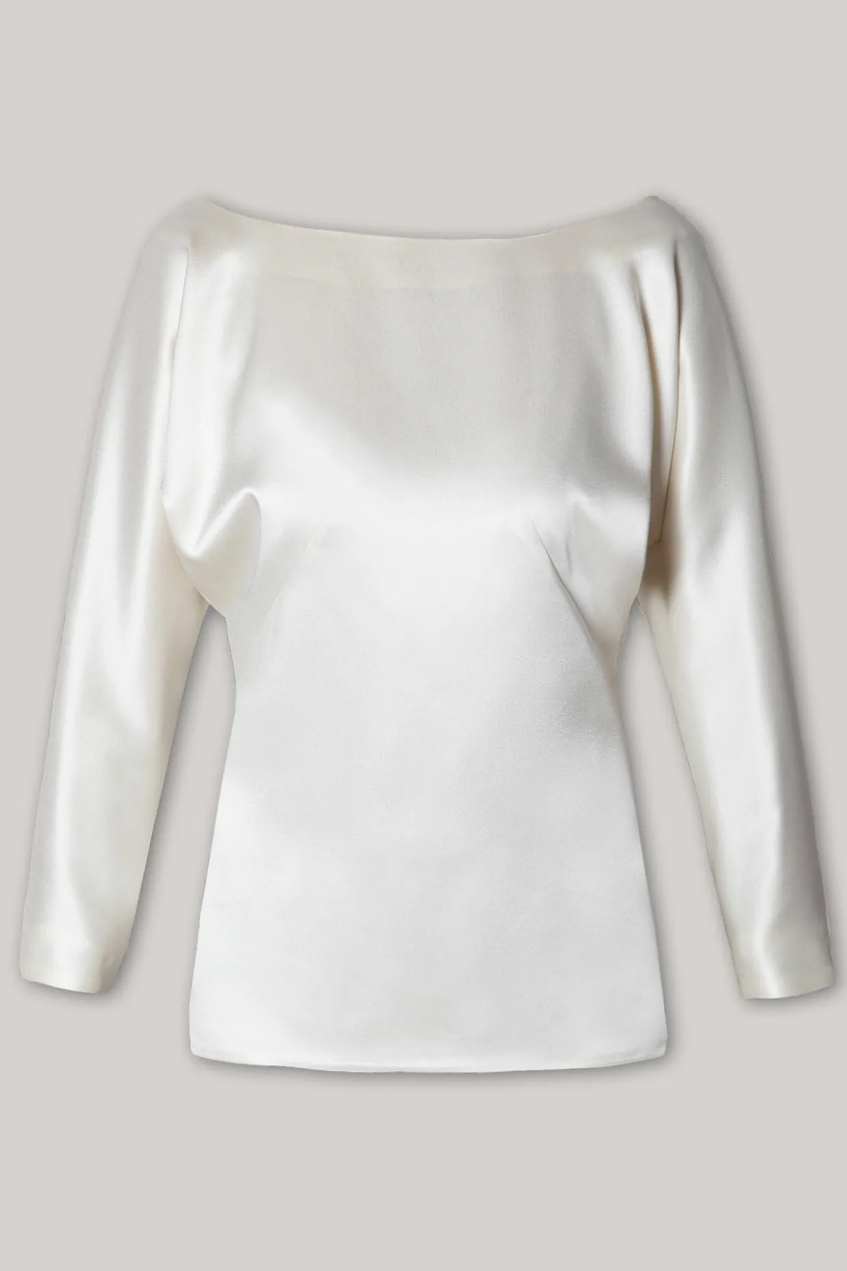 Elegant Satin Blouse In Ivory