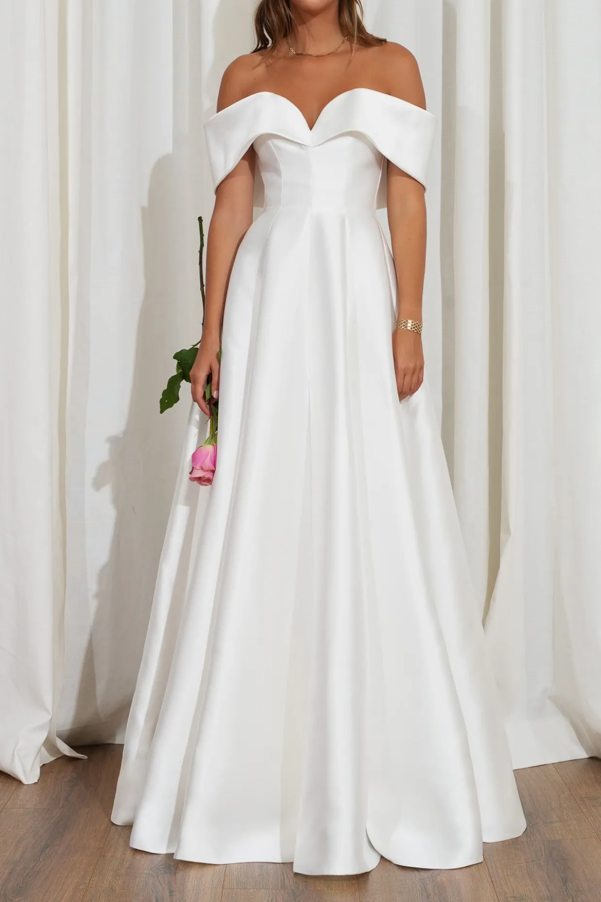 Ellie Mikado Gown In Off-White