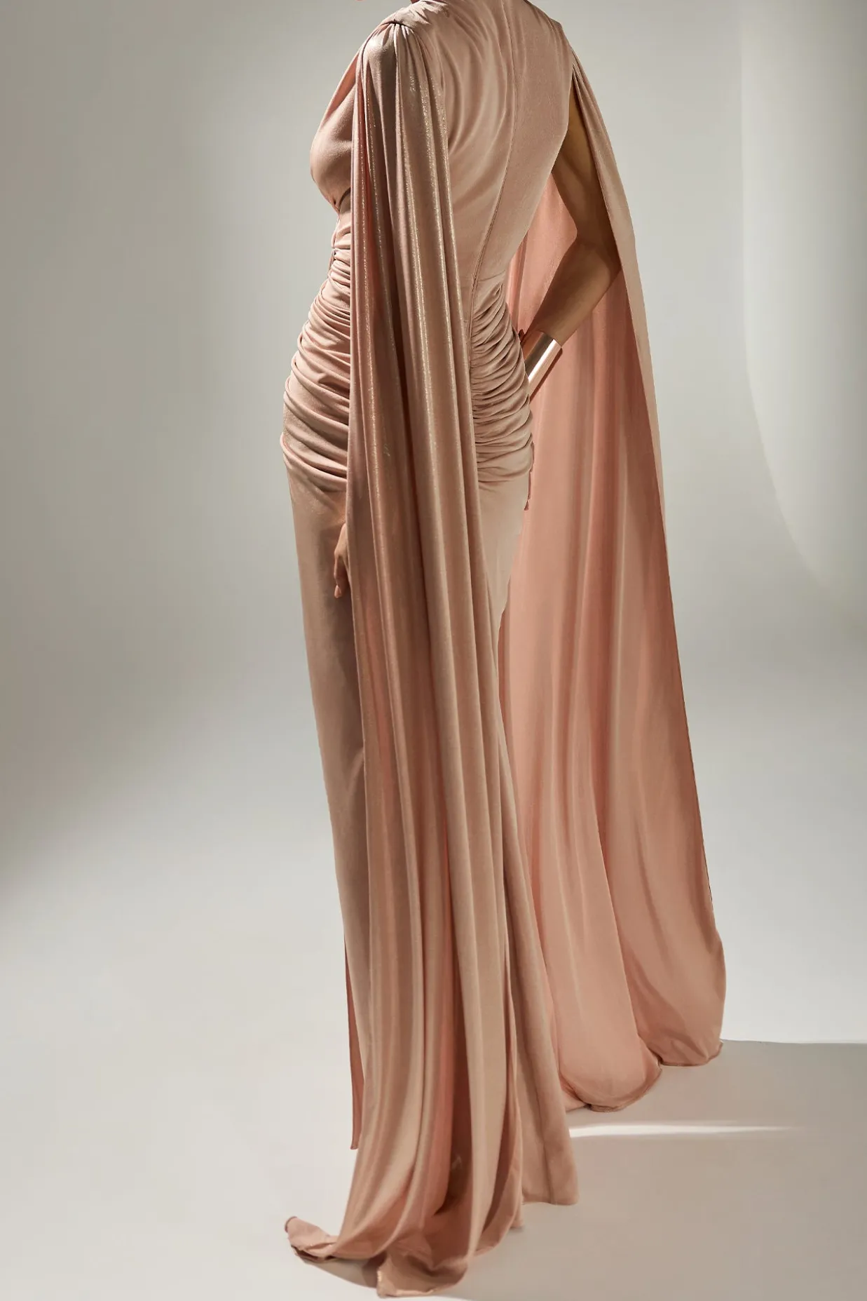 Evelyn Cape-Dress In Desert-Sand