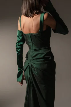 Farah Dress In Forest-Green