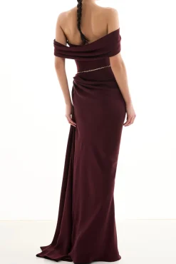 Gaia Long Dress In Burgundy