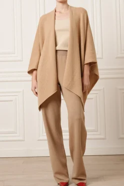 Hera Cashmere Poncho In Dune
