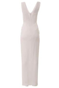 Ines Stretch Lace Dress In Off-White