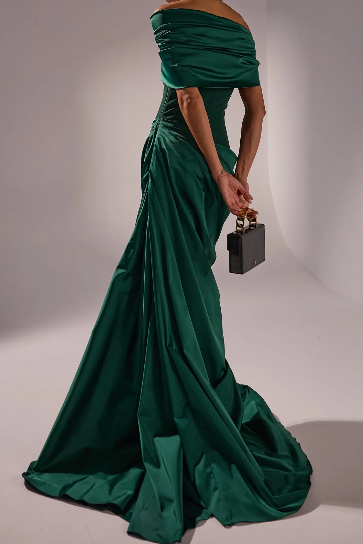 Iris Dress In Forest-Green
