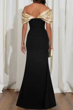 Ivonna Crepe And Metallic Taffeta Dress