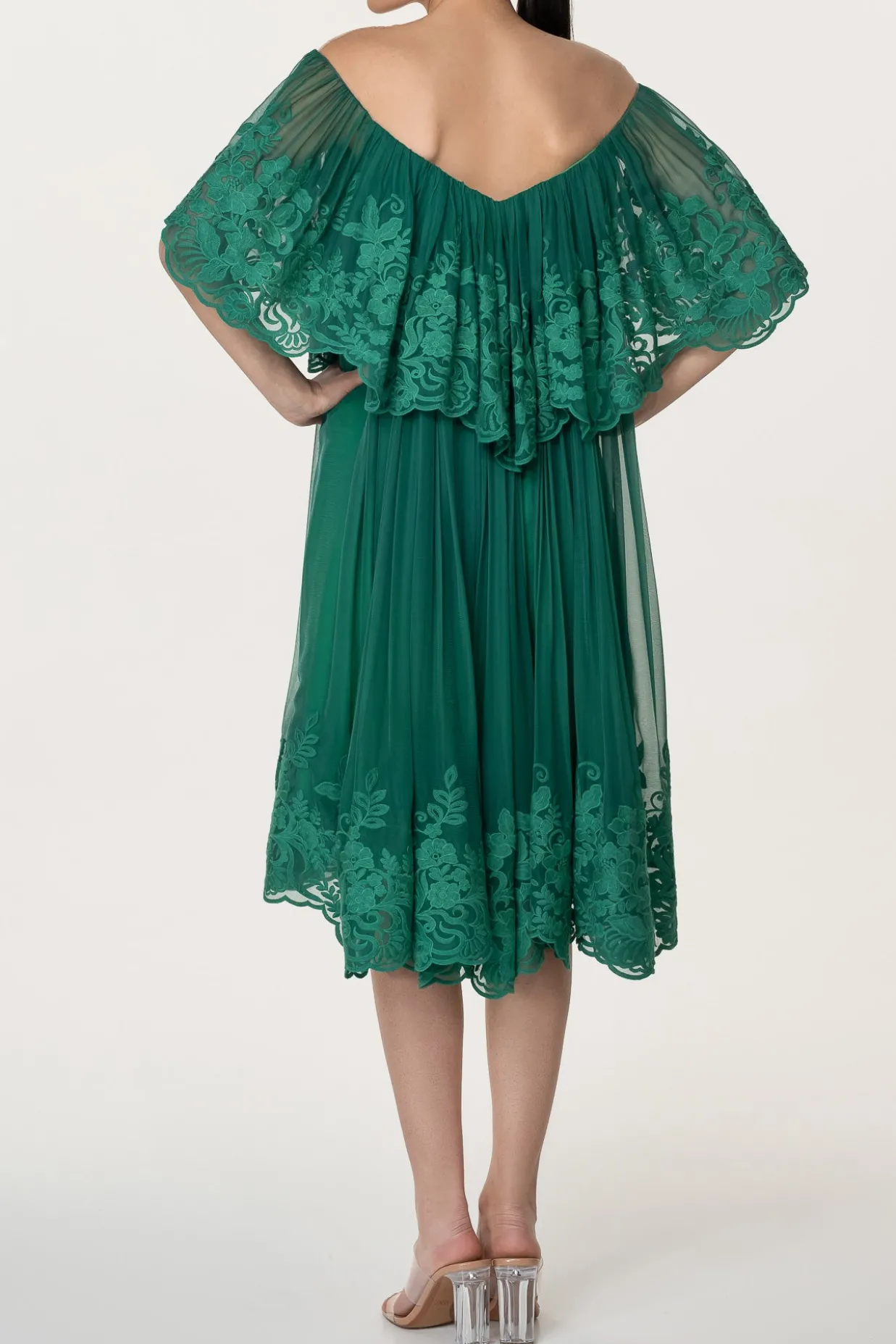 Jade Emerald Boho Midi Dress