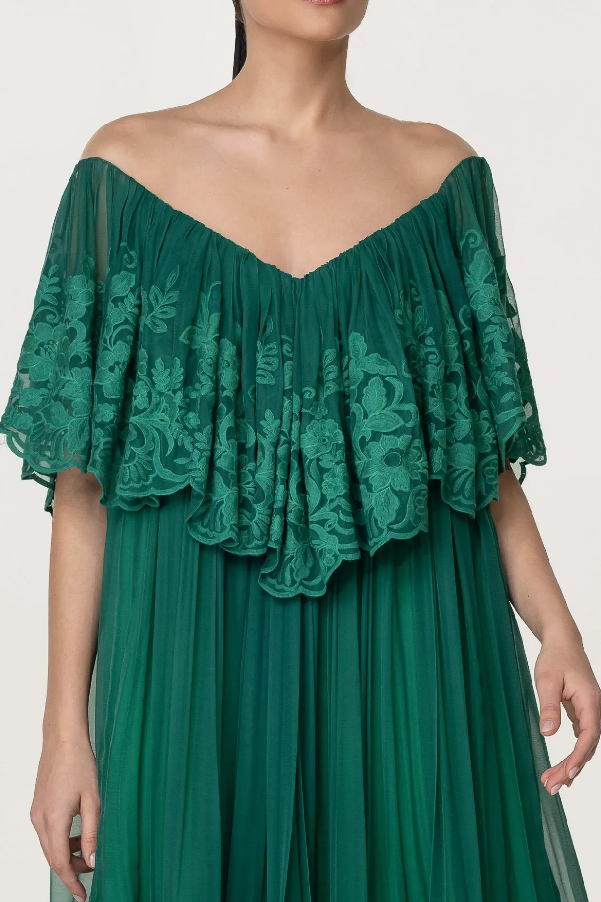 Jade Emerald Boho Midi Dress
