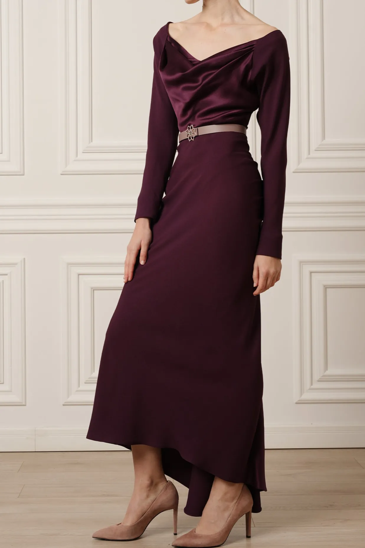 Jessica Midi Dress In Plum