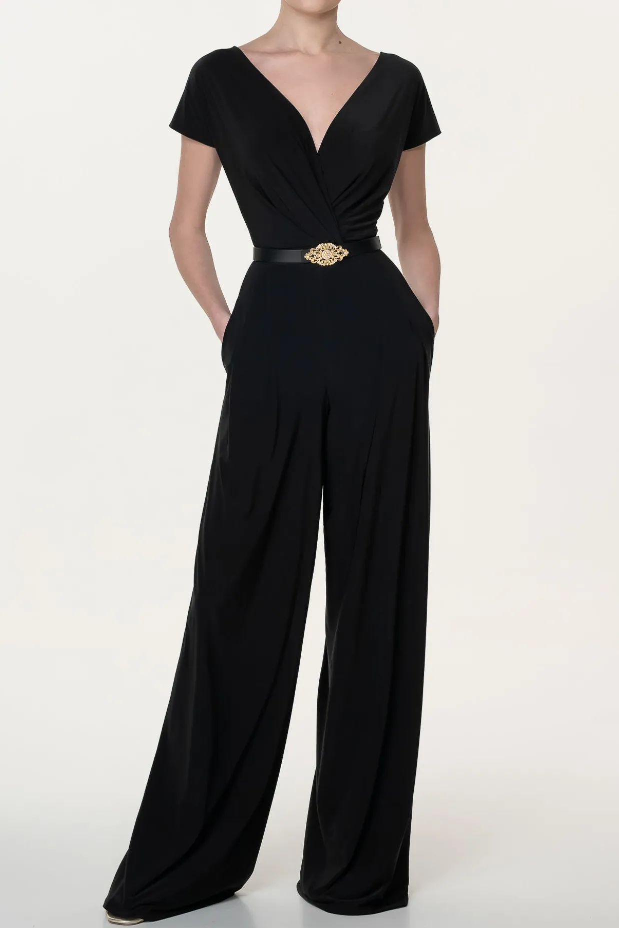 Joan Jersey Jumpsuit In Black