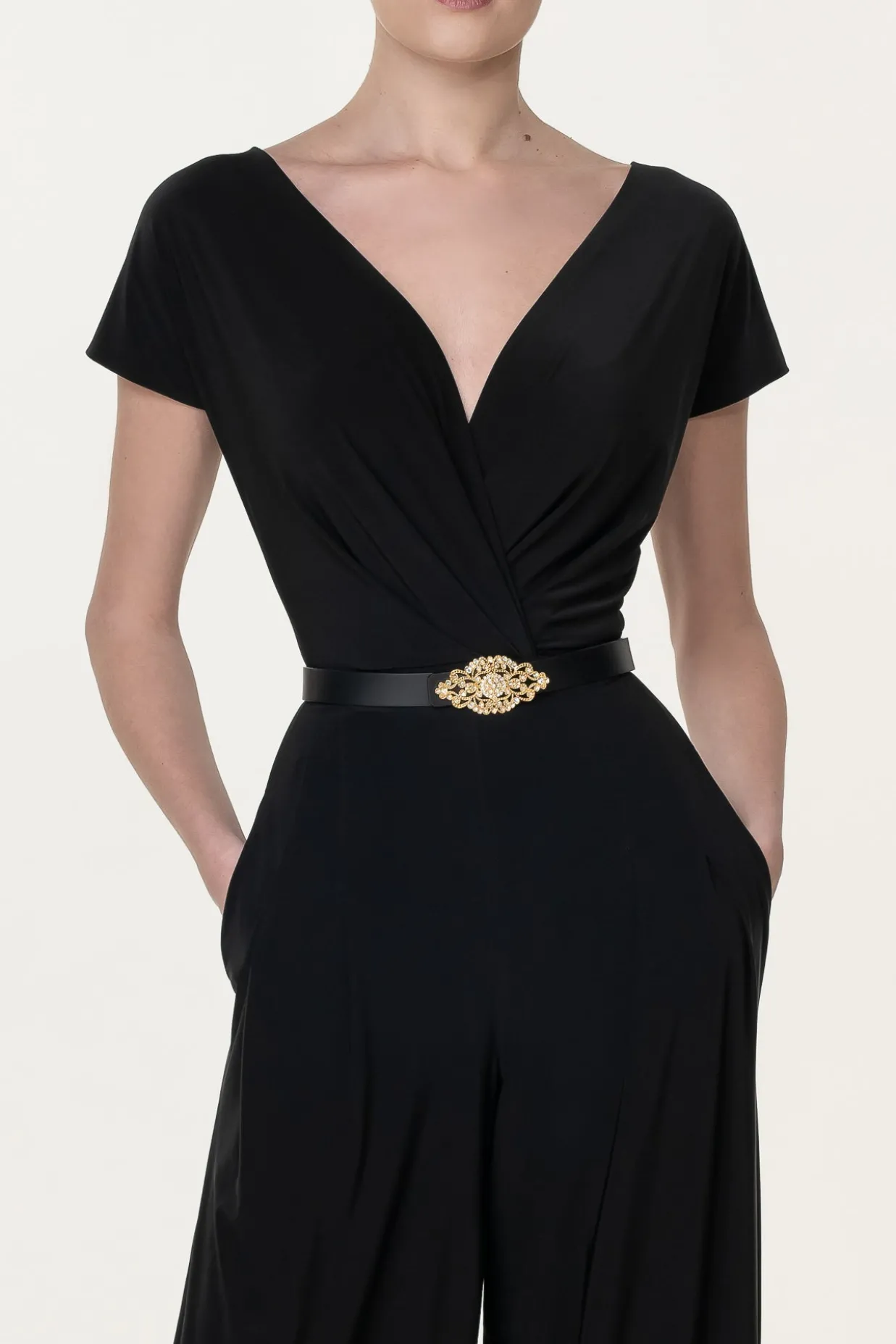 Joan Jersey Jumpsuit In Black