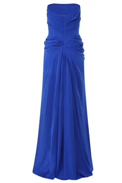 Kala Crepe Long Dress In Mediterranean-Blue