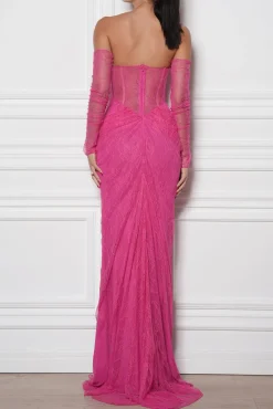 Kala Lace Dress In Raspberry