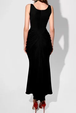 Kiara Ankle Length Dress In Black