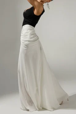 Kiara Long Dress In Black-White