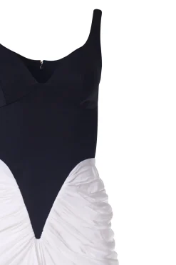 Kiara Long Dress In Black-White