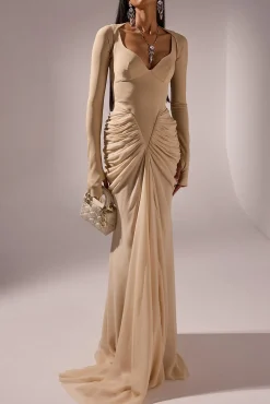 Kiara Long Dress In Nude