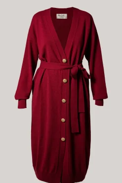 Lani Cashmere Long Cardigan In Cuir De Russie