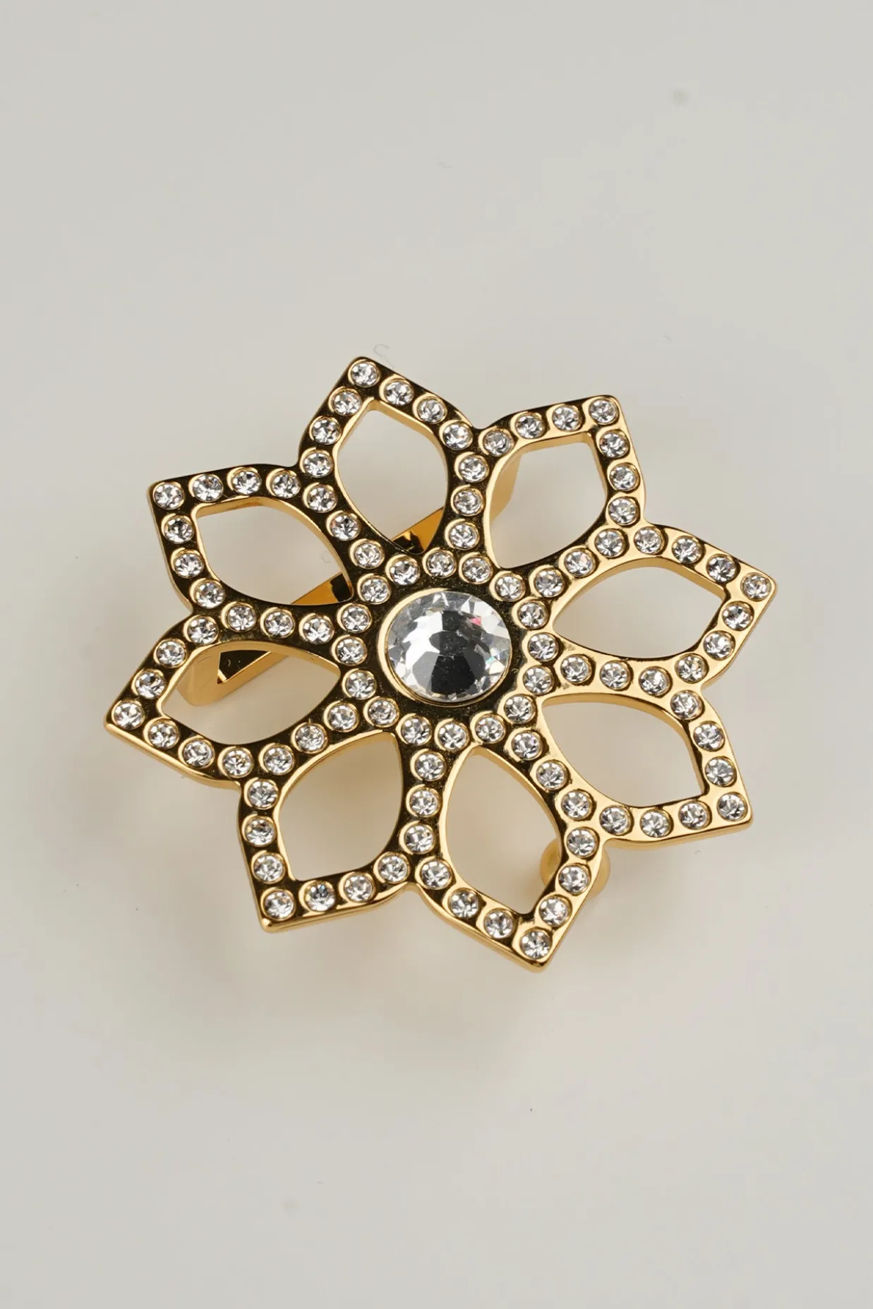 Lotus Leather Waist Belt In Gold With Gold Buckle
