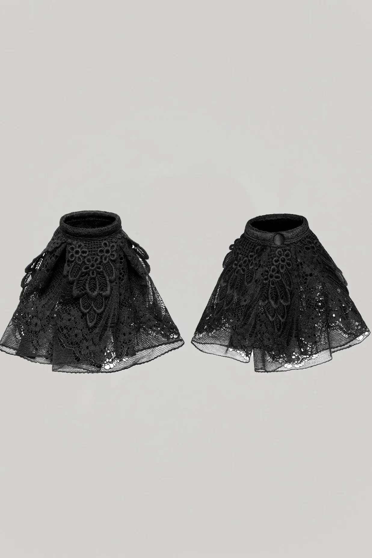 Marie Ruffled Lace Cuffs In Black