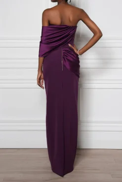 Marwa Long Dress In Plum