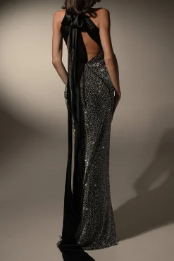Orea Dress In Black-Silver
