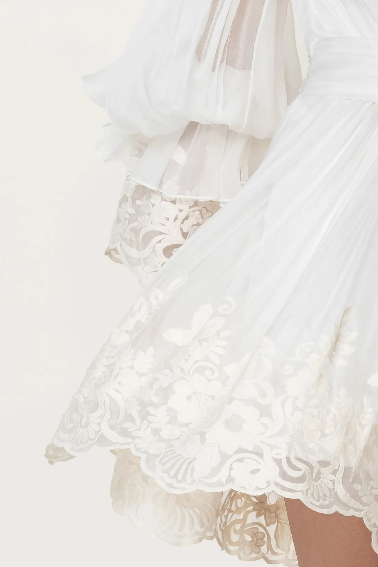 Orla Boho Silk Short Dress In Ivory