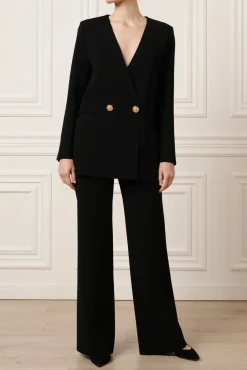 Pax Viscose Jersey Wide-Leg Pants In Black