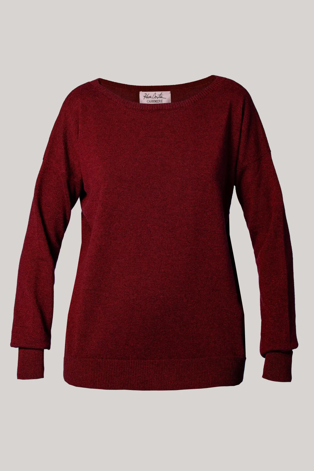 Rania Boat Neck Cashmere Sweater In Cuir De Russie